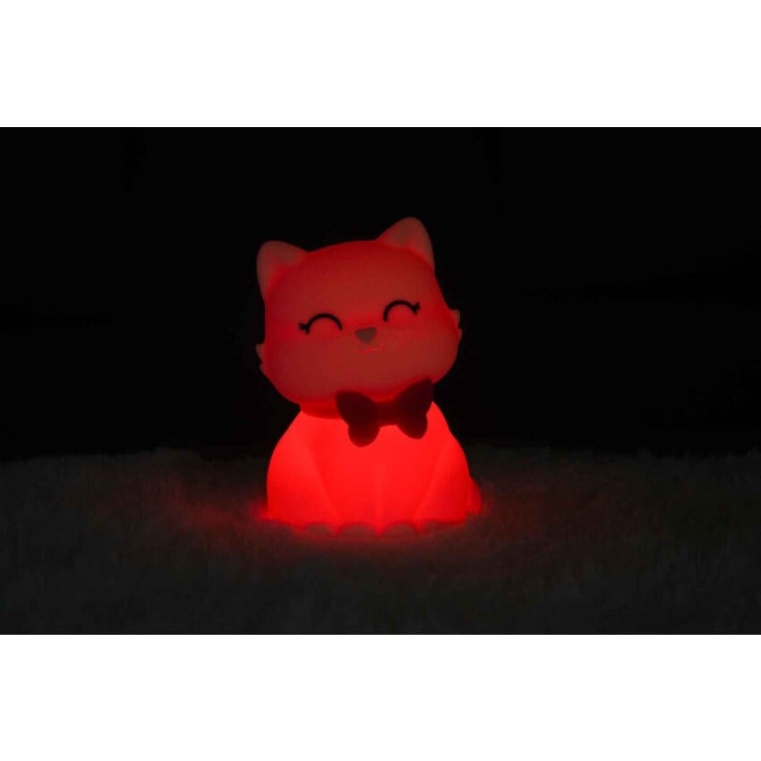 Kedi Tosh Silikon Gece Lambası