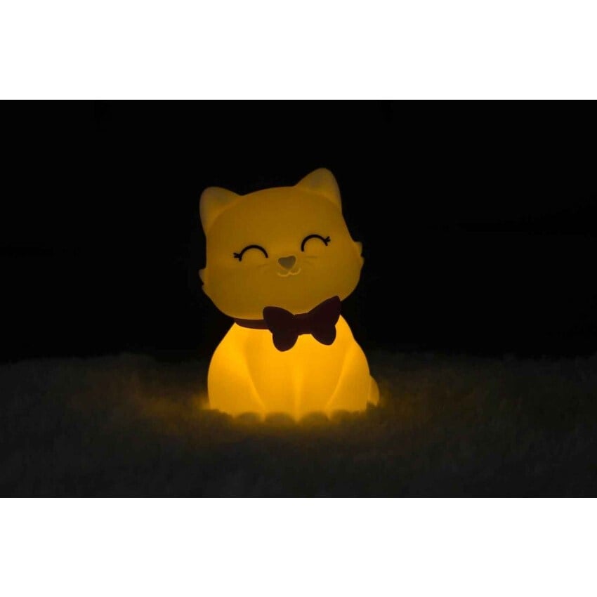 Kedi Tosh Silikon Gece Lambası