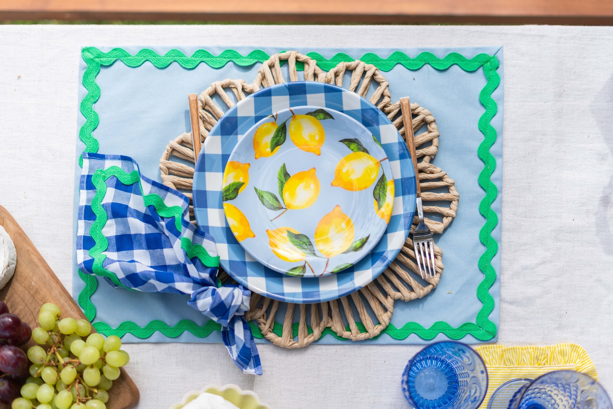 Sorbet Collection Lemon Twist Melamin 4'lü Büyük Tabak Seti