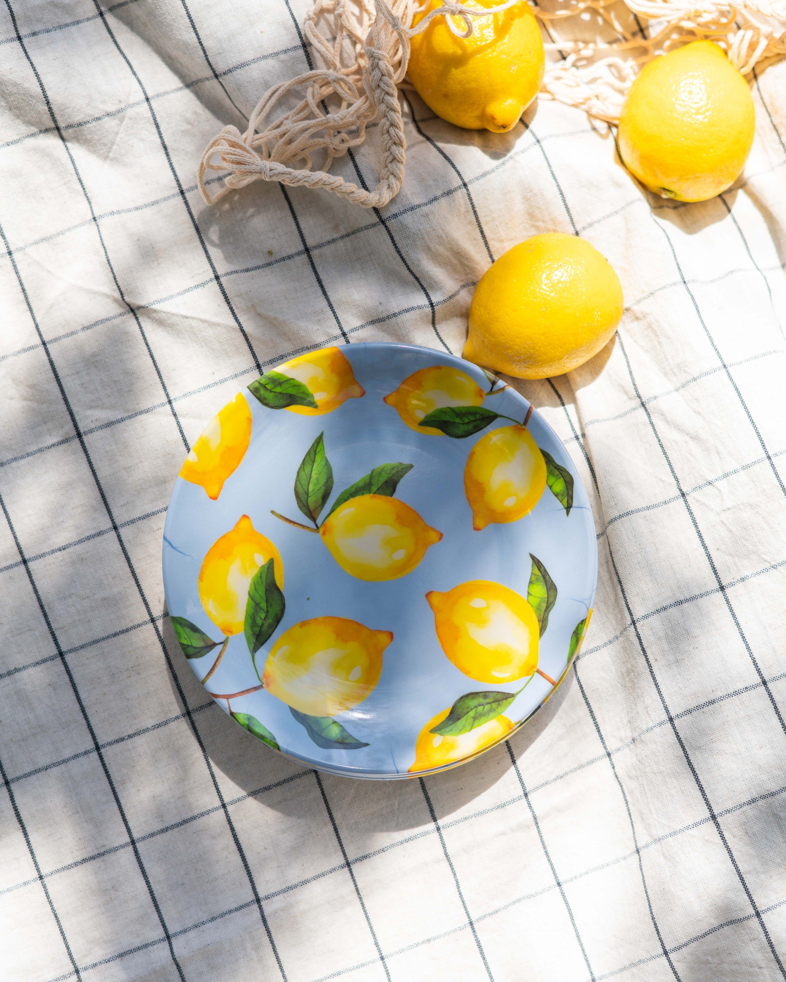 Sorbet Collection Lemon Twist Melamin 4'lü Küçük Tabak Seti