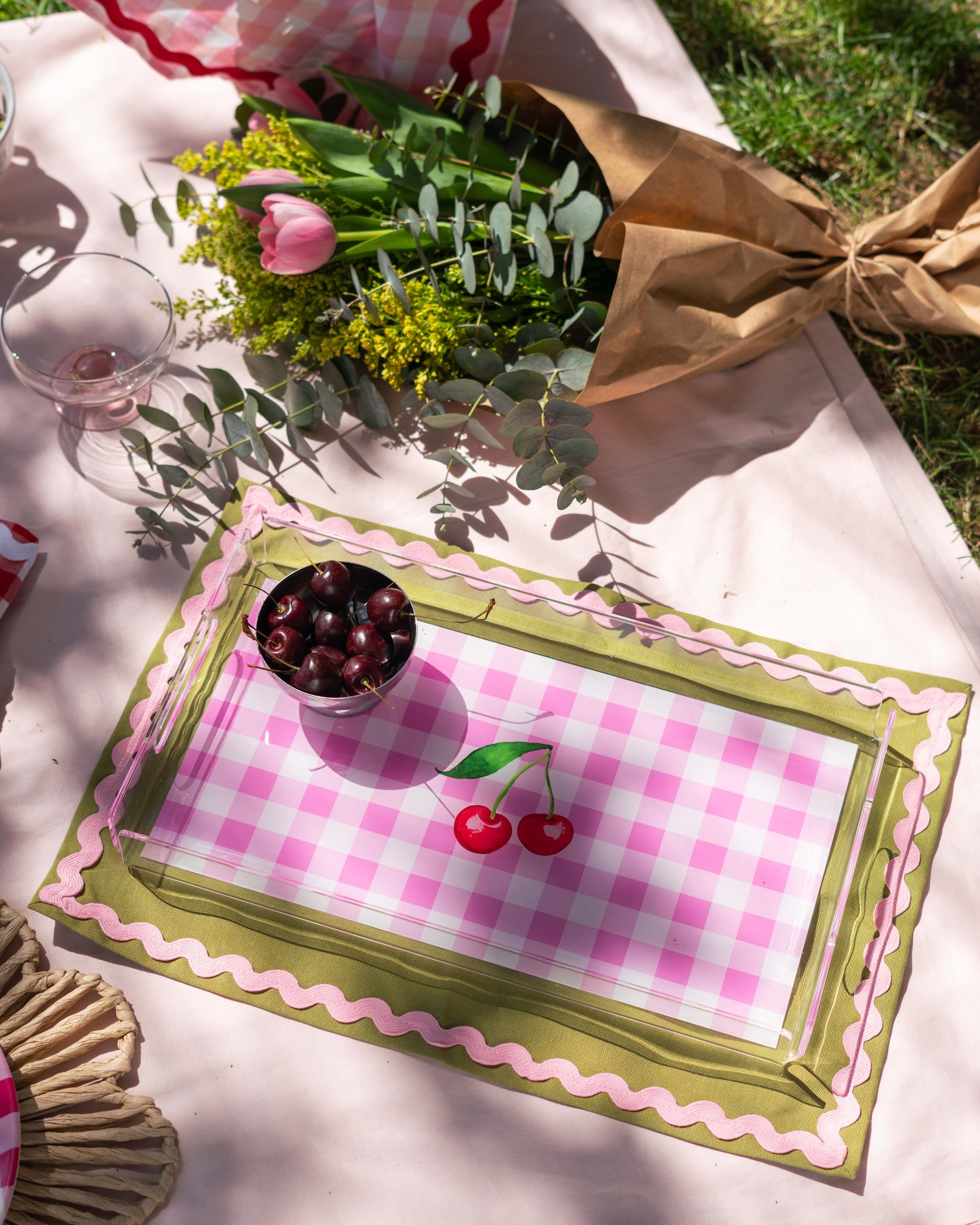 Sorbet Collection Sweet Cherry Collection Büyük Boy Akrilik Tepsi