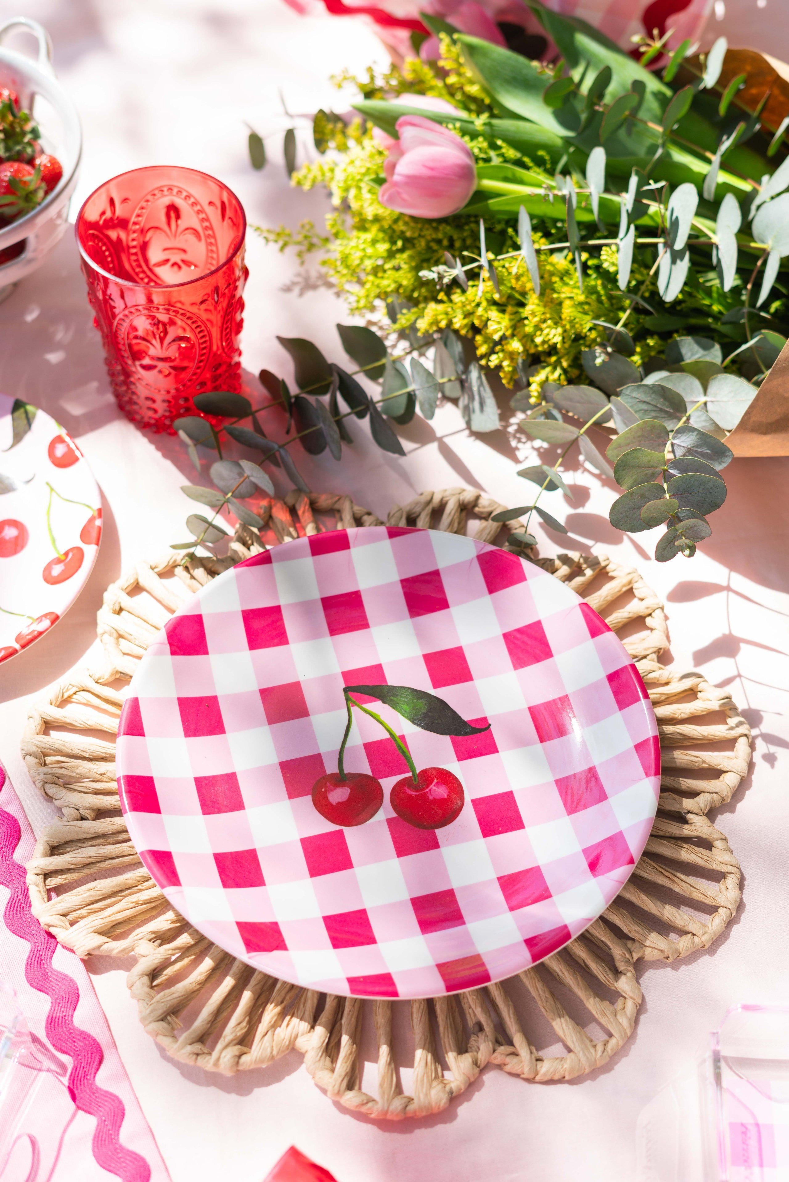 Sorbet Collection Sweet Cherry Melamin 4'lü Büyük Tabak Seti