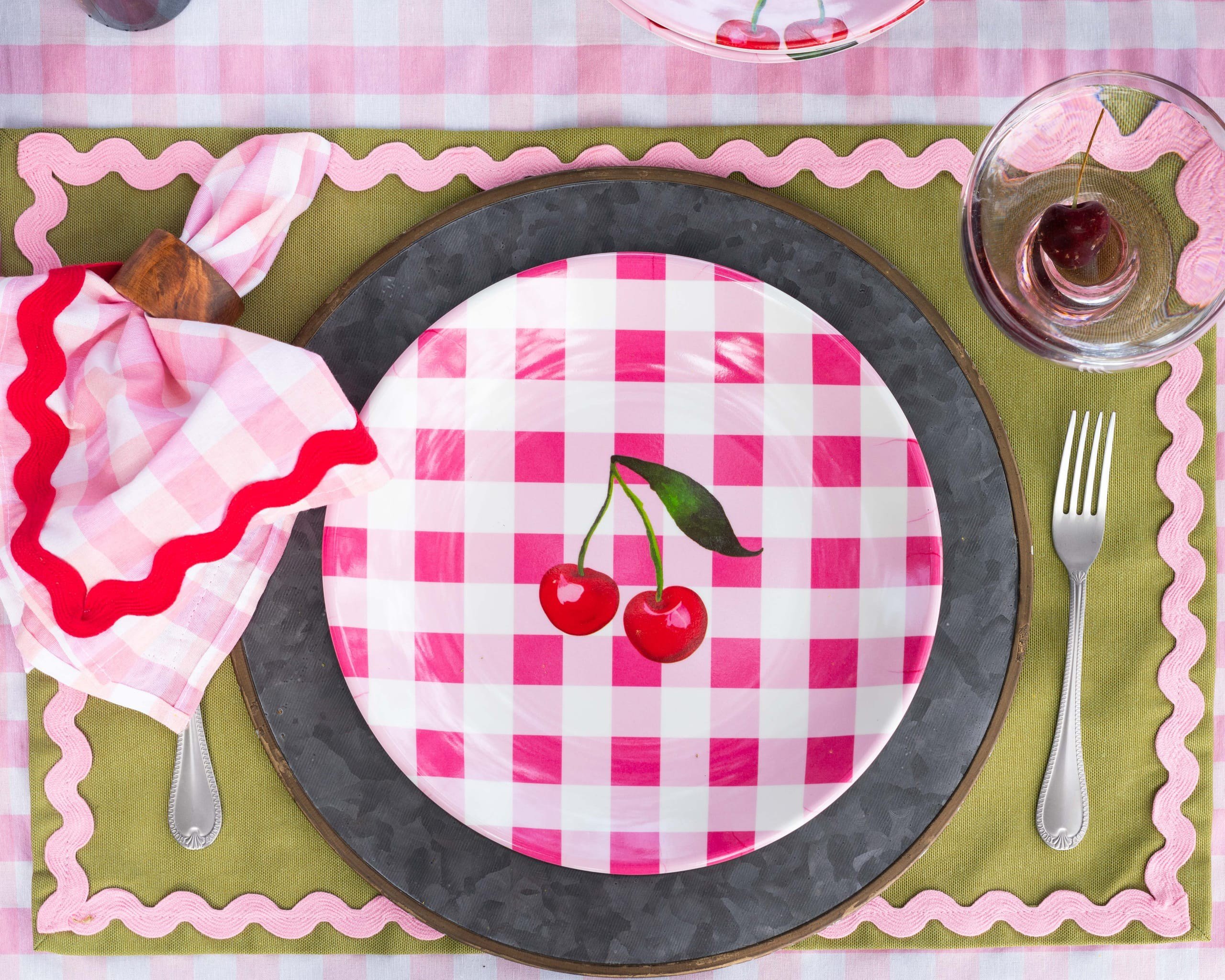 Sorbet Collection Sweet Cherry Melamin 4'lü Büyük Tabak Seti