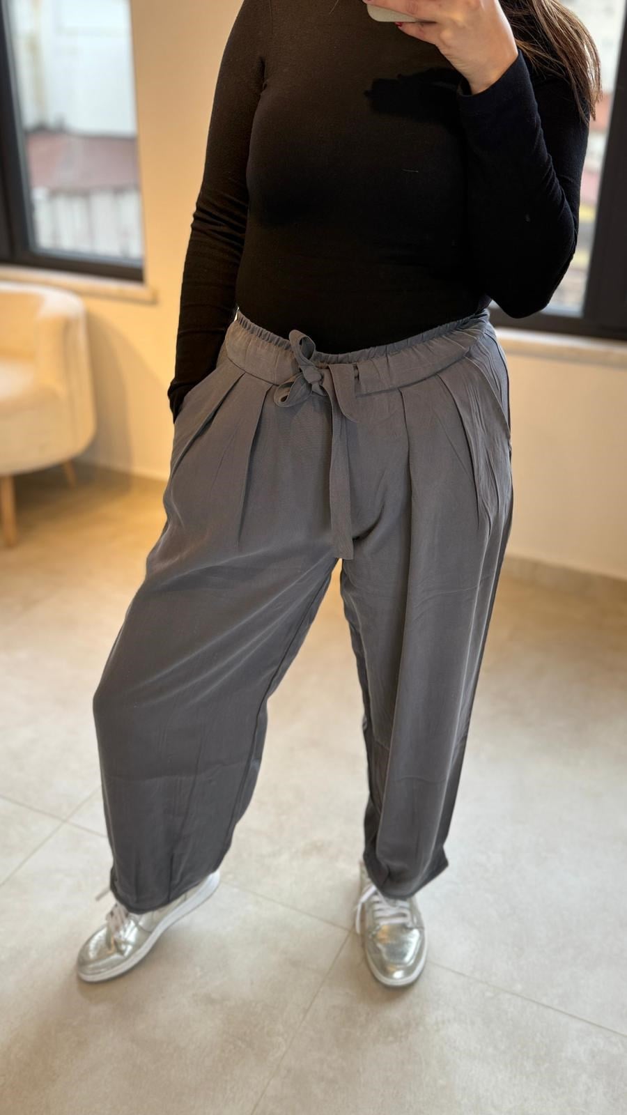 tensel kumaş şalvar pantalon