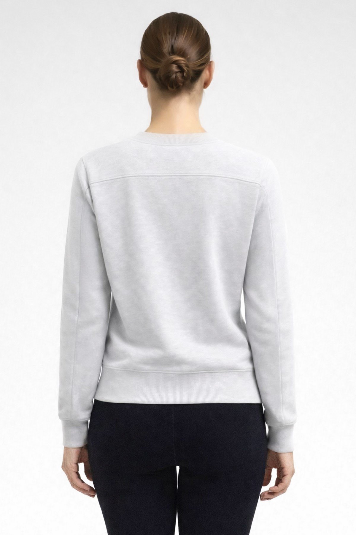 Kadın Orta Sweatshirt Gri Melanj