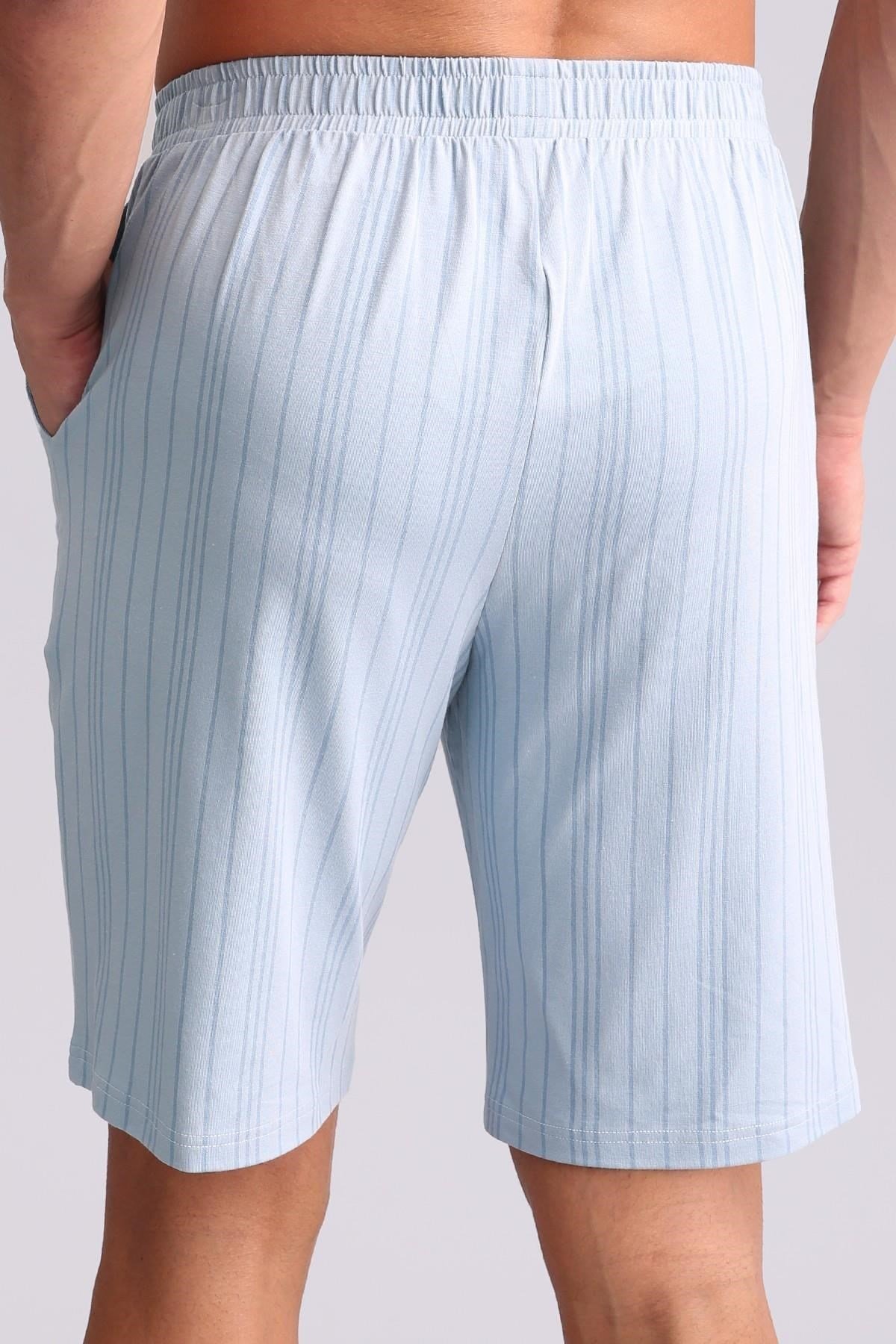 Mısırlı Erkek Bambu Pijama Şort Mavi
