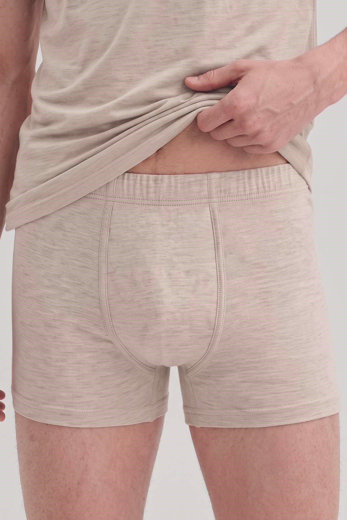 Mısırlı Erkek Gümüş Kısa Boxer Gri Melanj