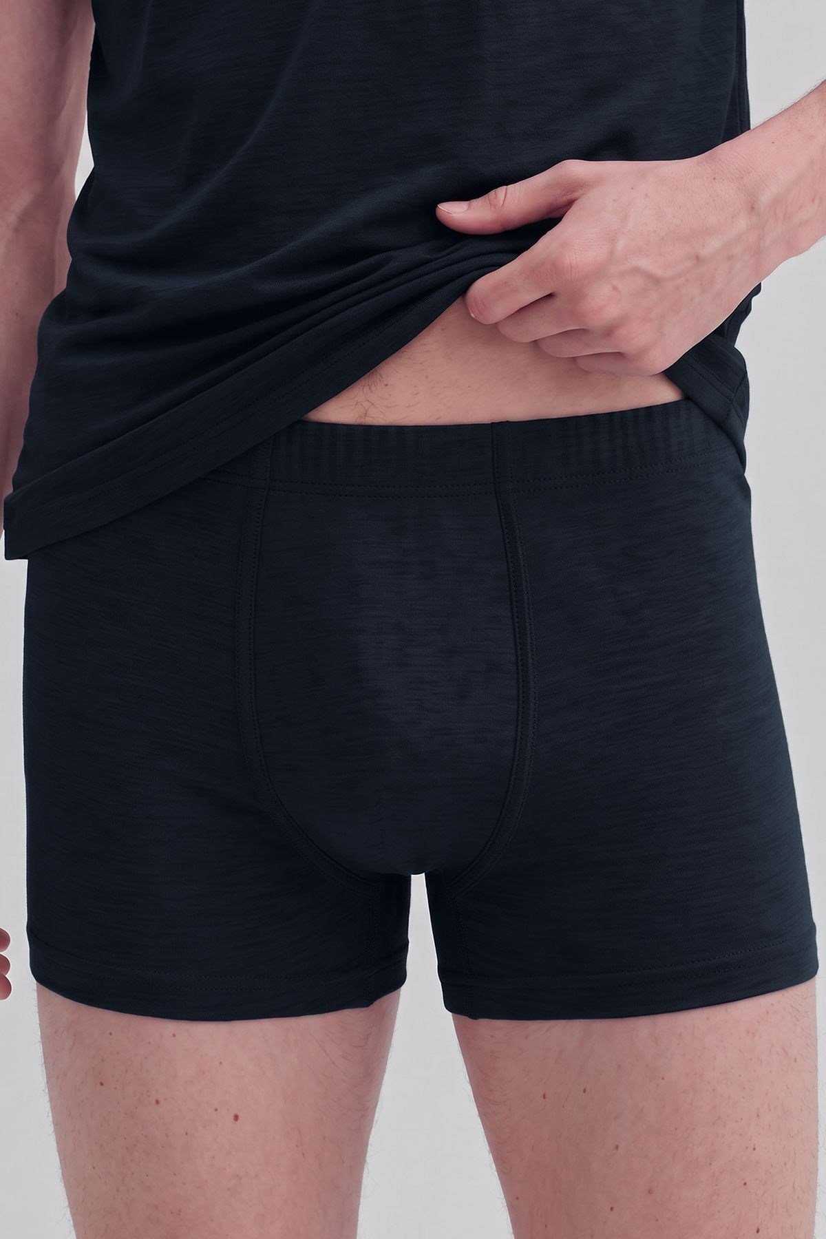 Mısırlı Erkek Gümüş Kısa Boxer Lacivert