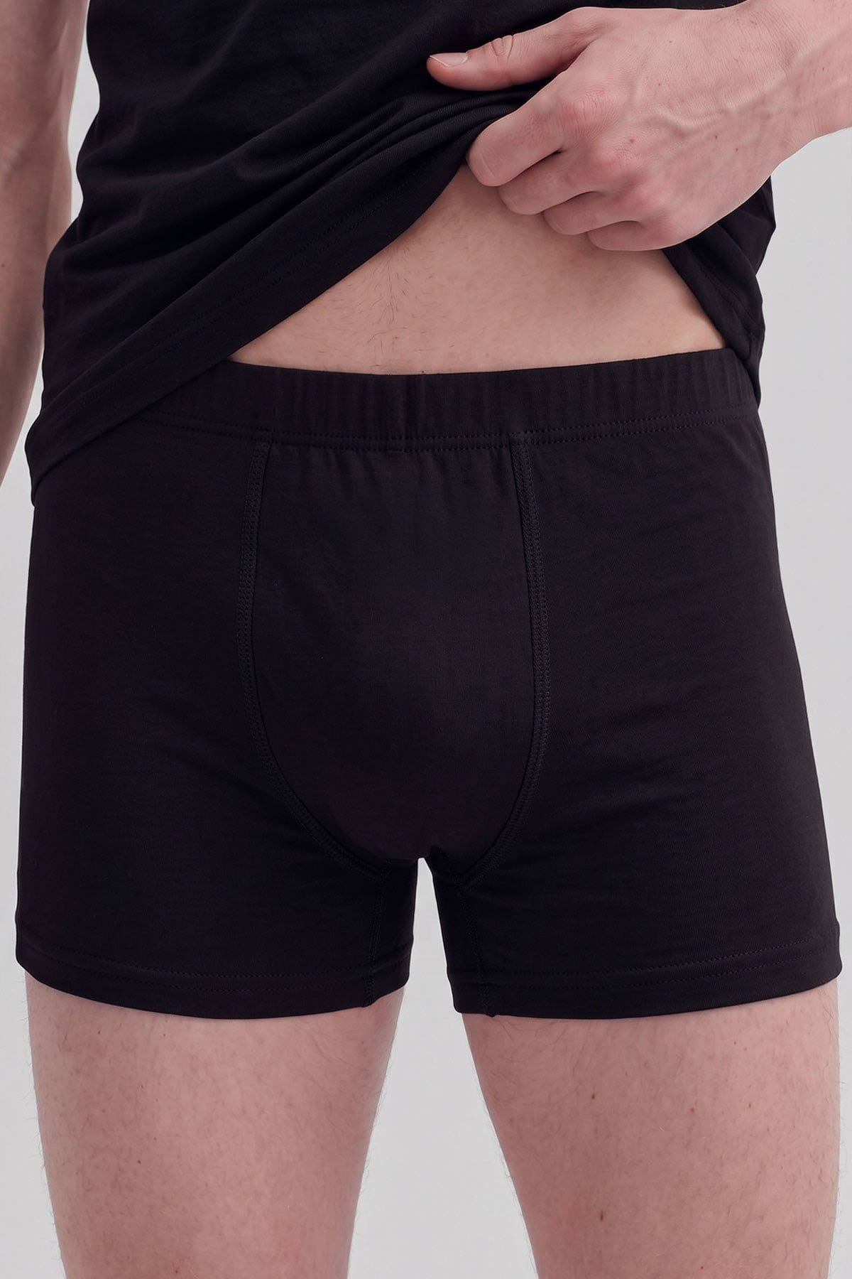 Mısırlı Erkek Gümüş Kısa Boxer Siyah
