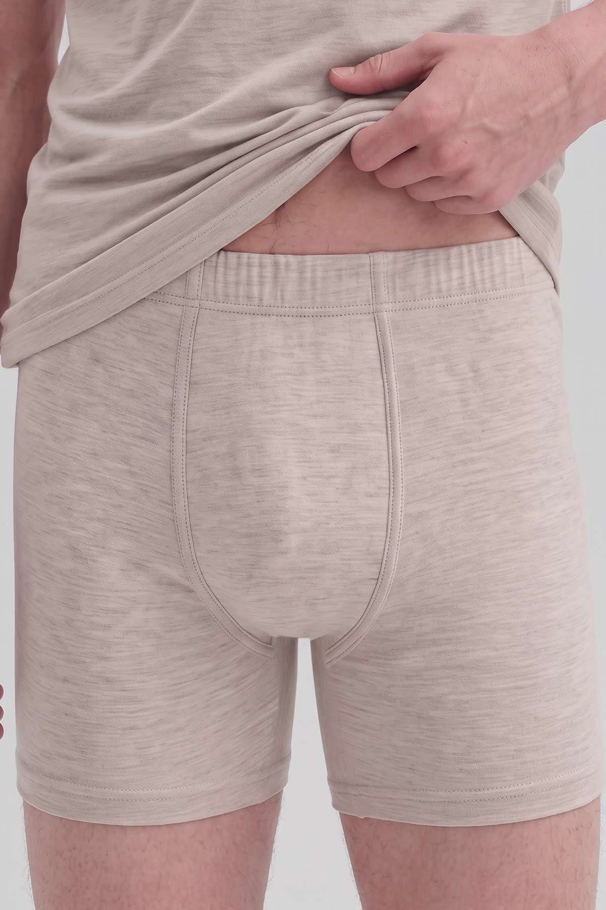 Mısırlı Erkek Gümüş Uzun Boxer Gri Melanj