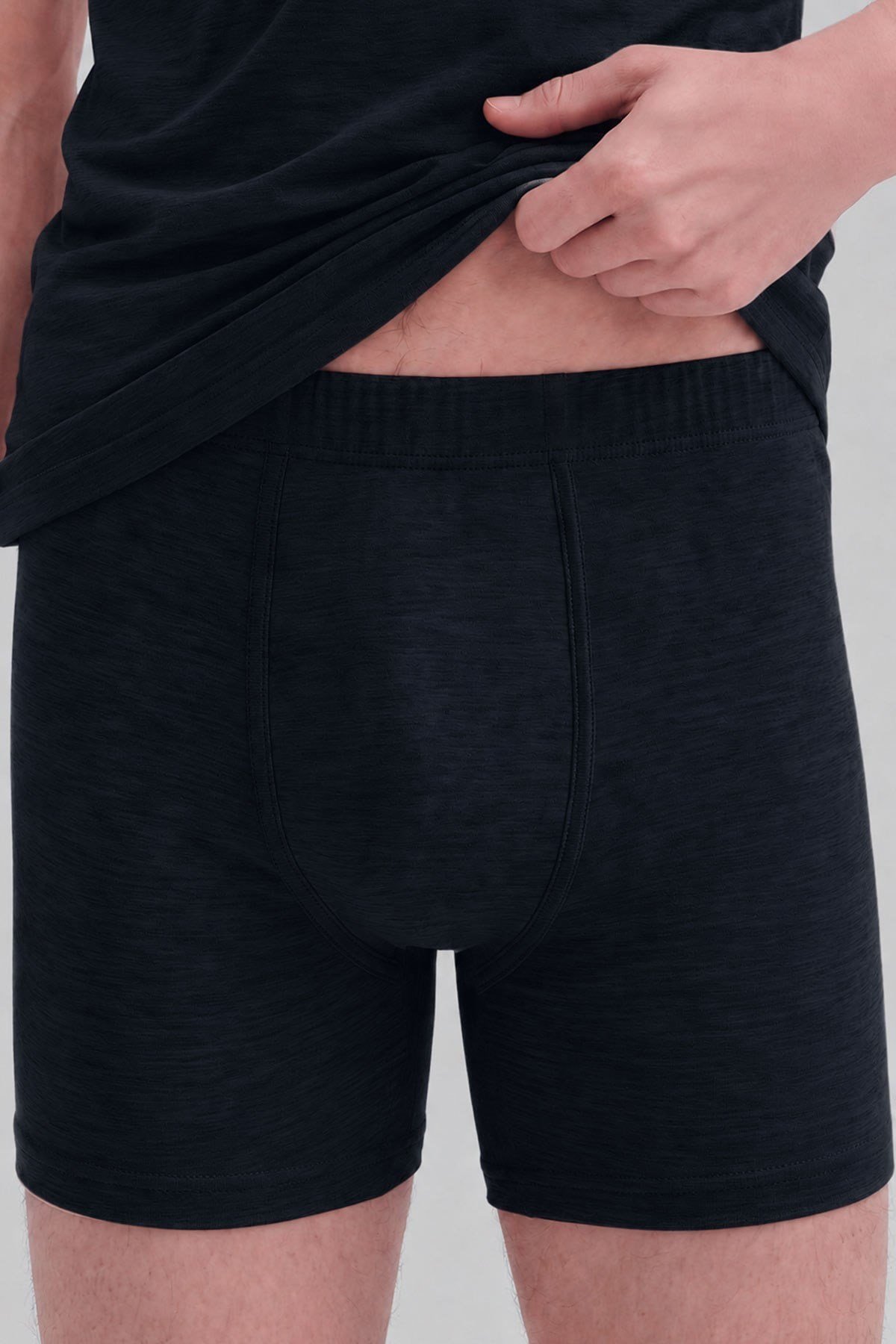 Mısırlı Erkek Gümüş Uzun Boxer Lacivert
