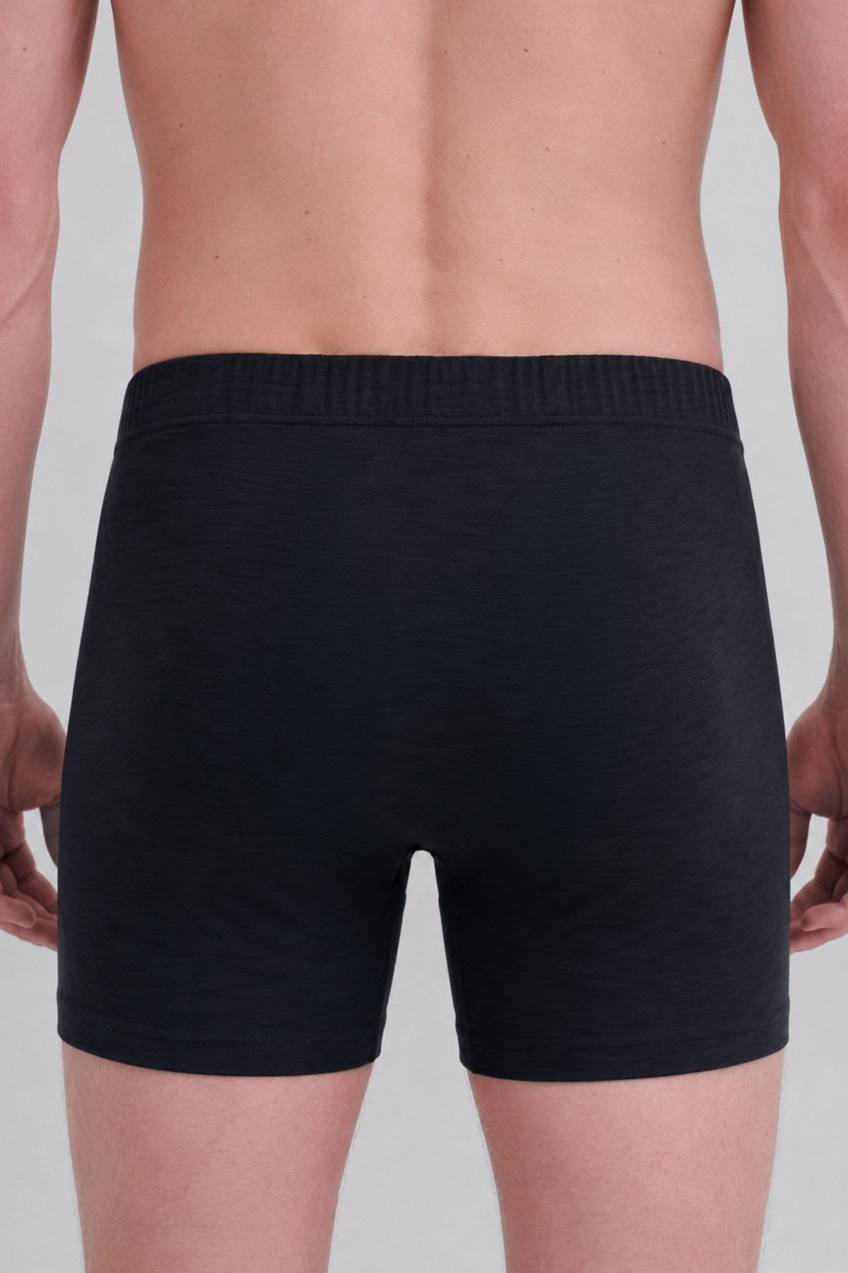 Mısırlı Erkek Gümüş Uzun Boxer Siyah