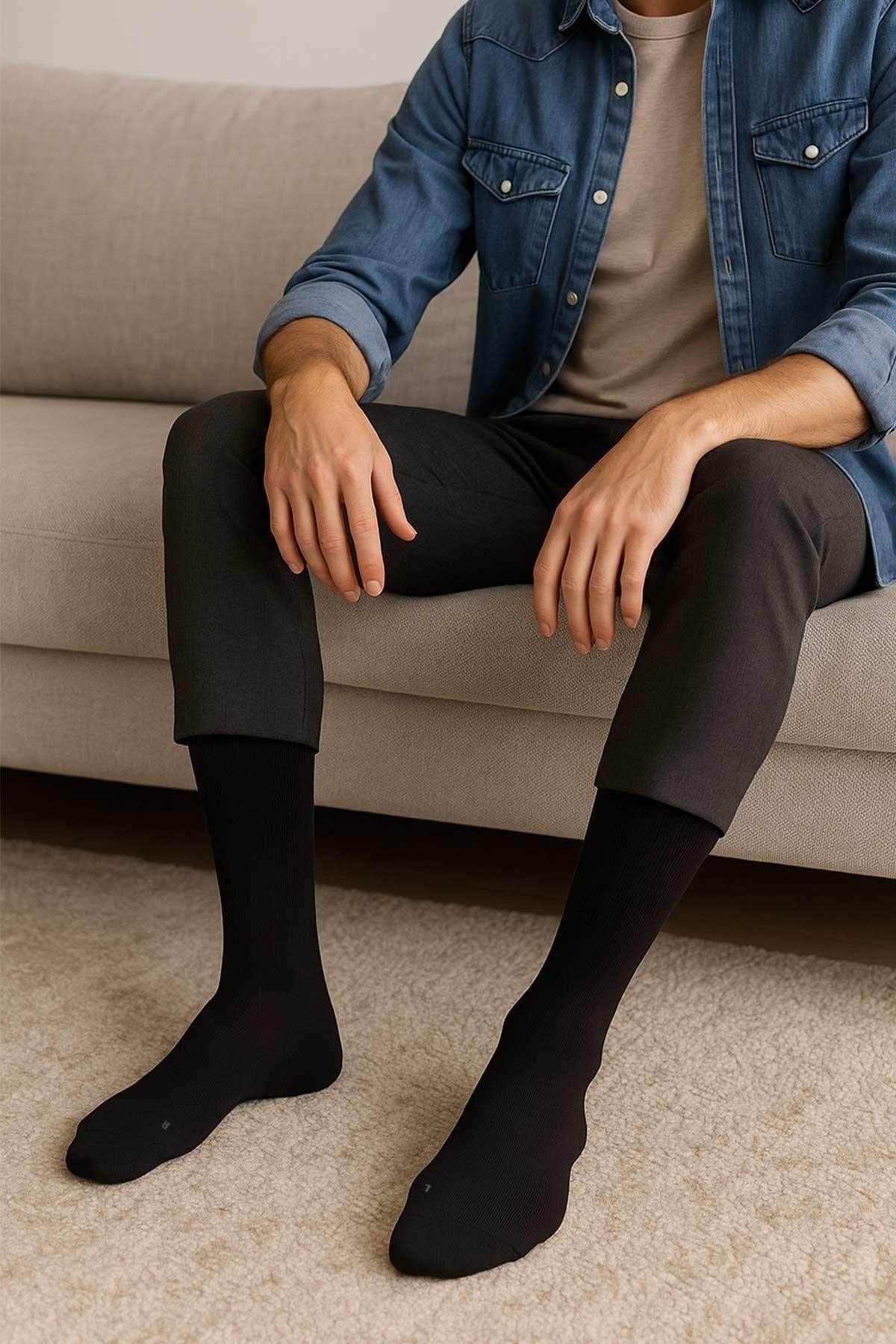 Mısırlı Erkek Modal Ergonomik Kutulu 6 Çift Soket Çorap Çok Renkli