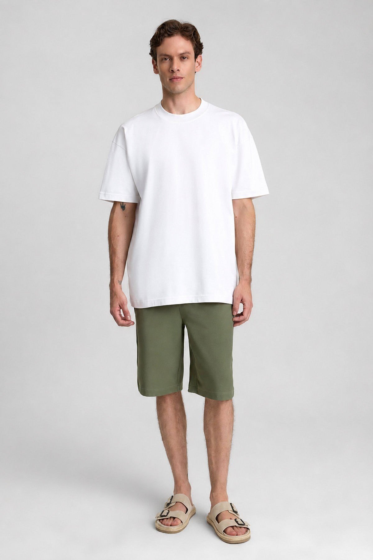 Mısırlı Erkek Oversize T-Shirt Beyaz