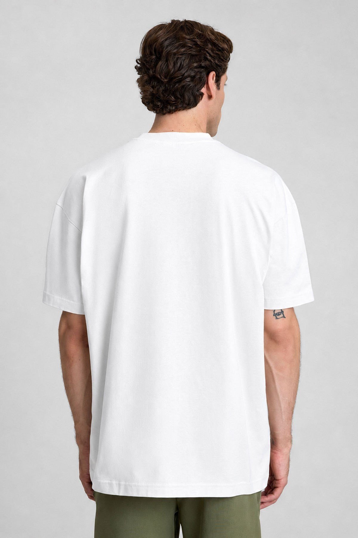 Mısırlı Erkek Oversize T-Shirt Beyaz