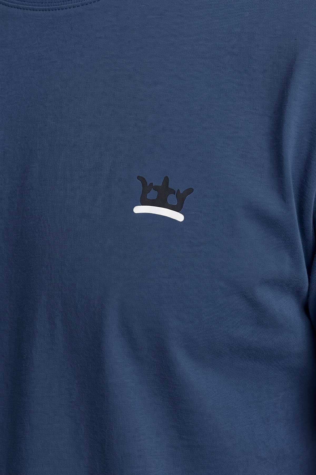 Mısırlı Erkek Pamuk Çizgili Pijama Takım Koyu Lacivert