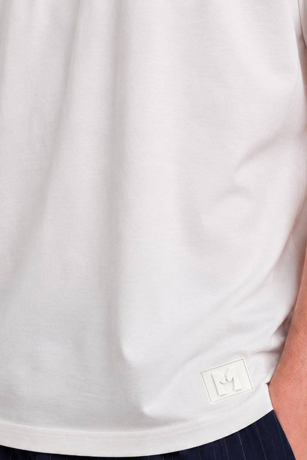 Mısırlı Erkek Relax Fit Penye T-Shirt Beyaz