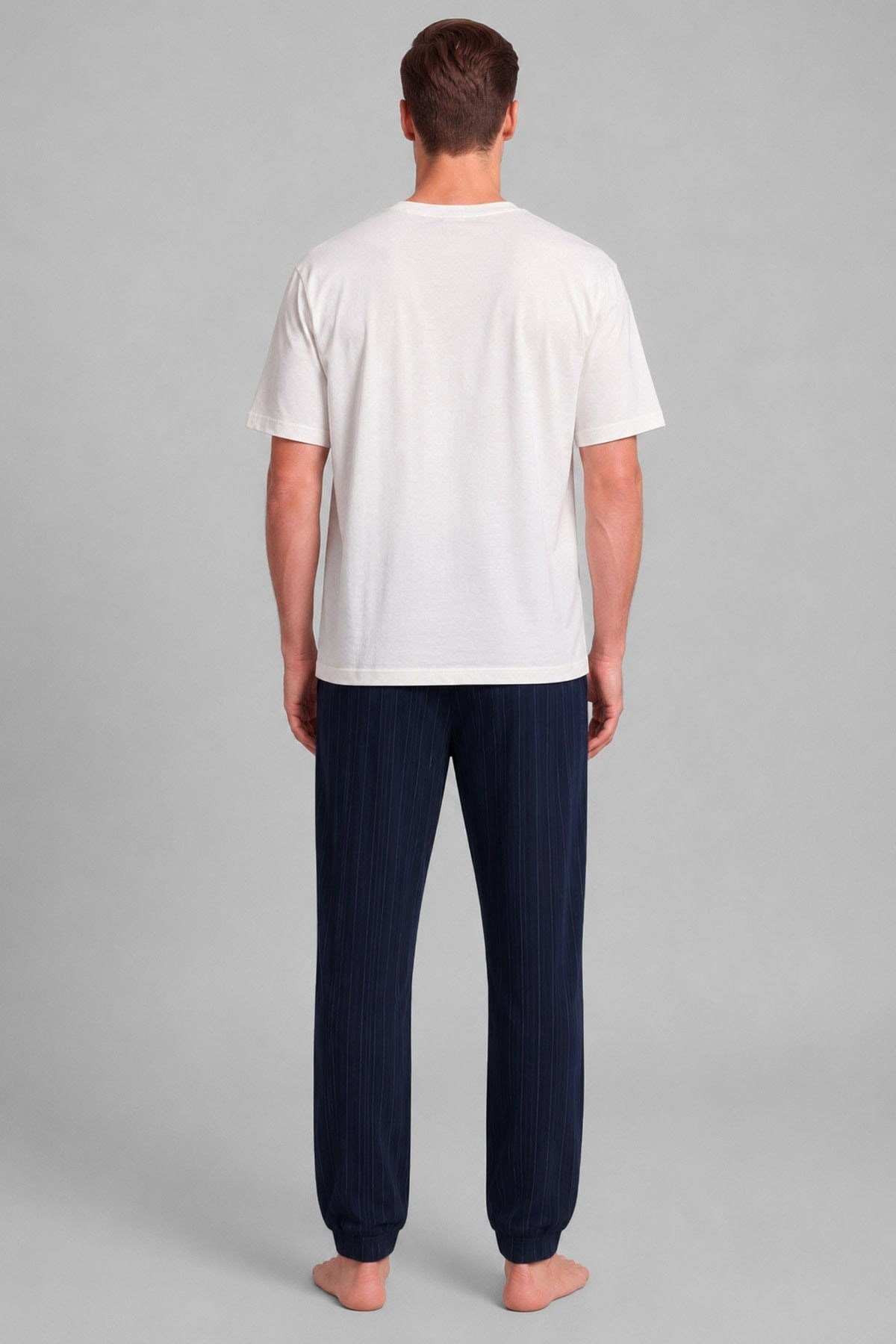 Mısırlı Erkek Relax Fit Penye T-Shirt Beyaz