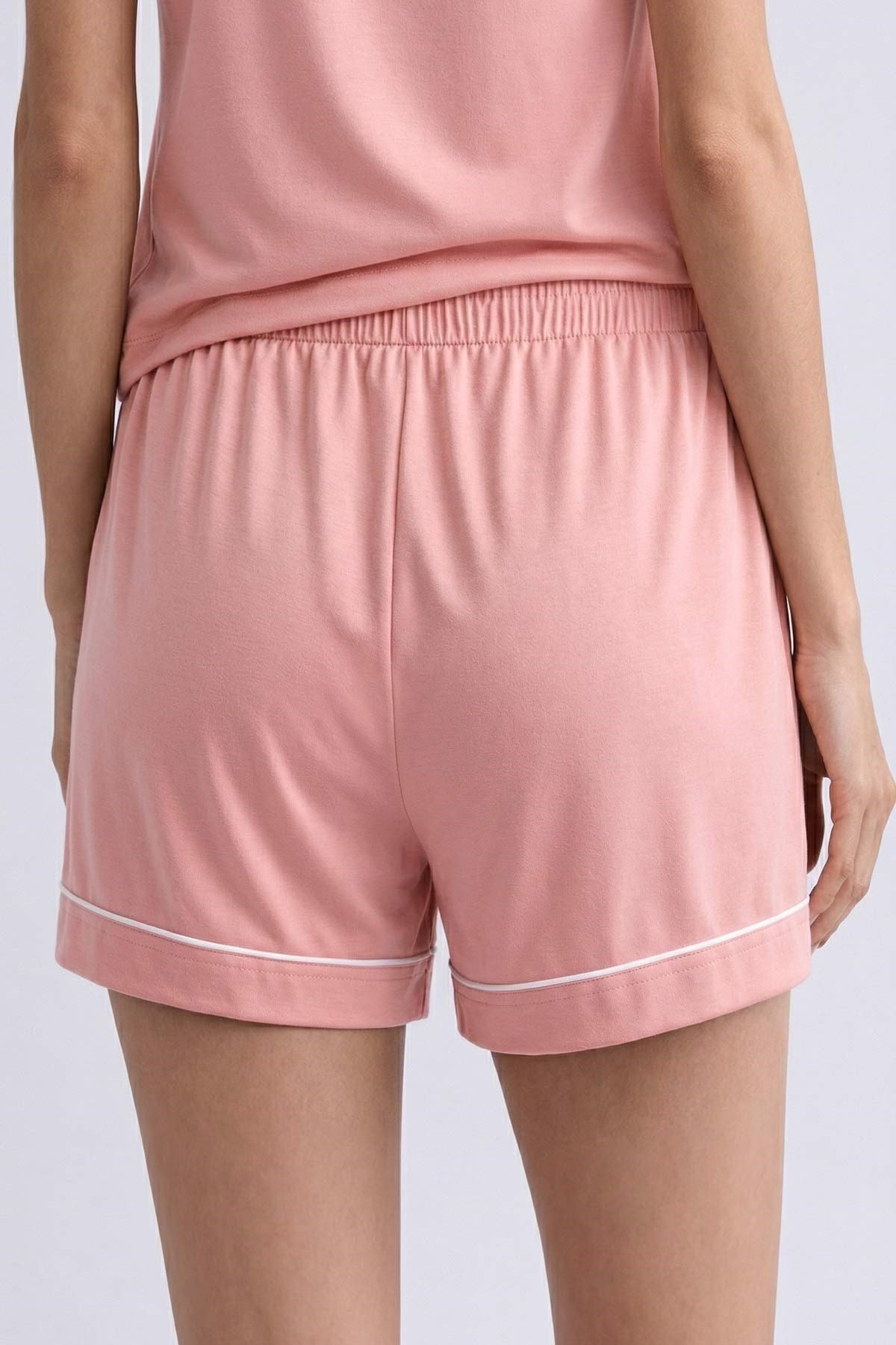 Mısırlı Kadın Bambu Mini Şort Toz Pembe