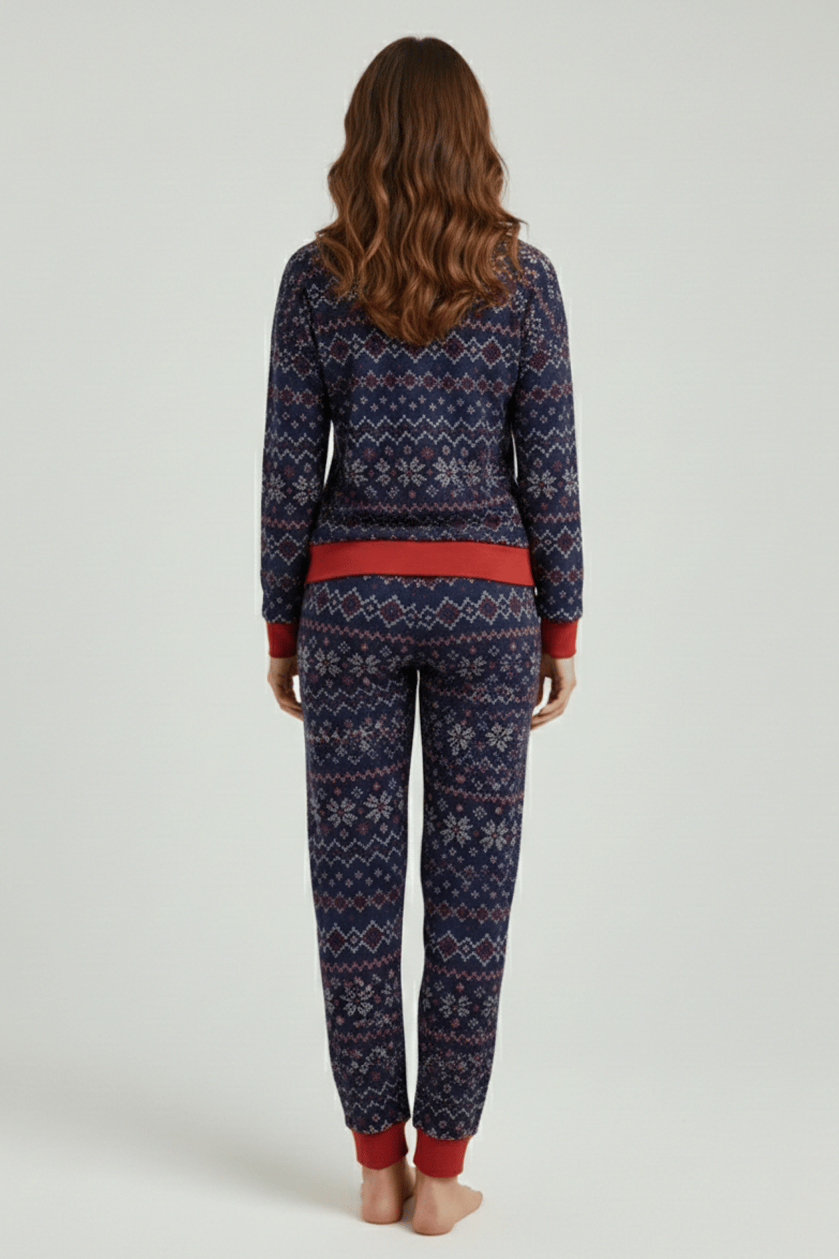 Mısırlı Kadın Modal Desenli Pijama Takım Lacivert