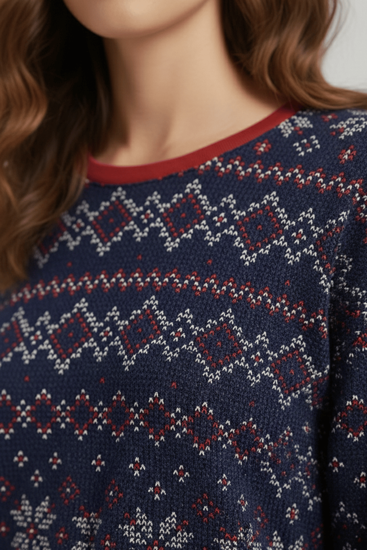 Mısırlı Kadın Modal Desenli Pijama Takım Lacivert