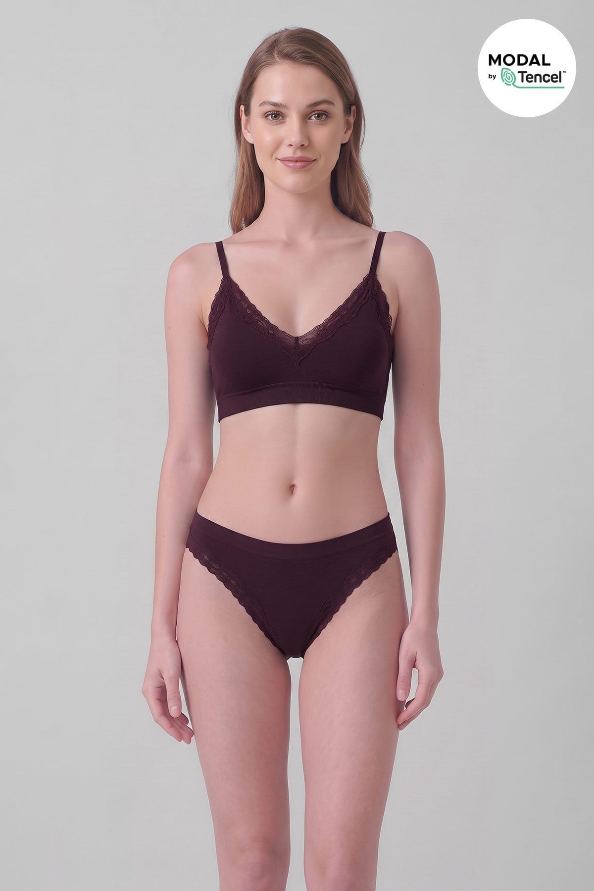 Mısırlı Kadın Modal Seamless Brief Slip Bordo
