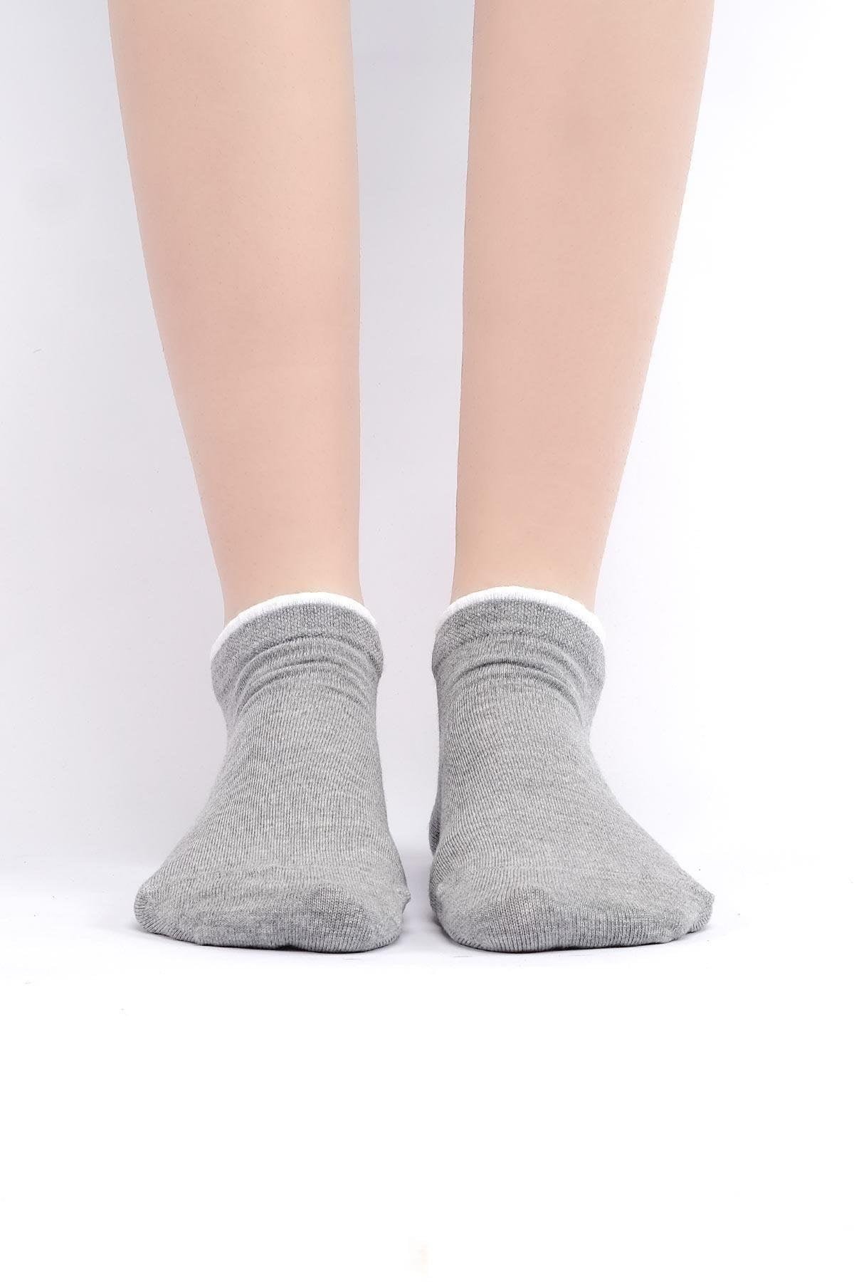 Mısırlı Kadın Modal Tekli Yazlık Sneaker Çorap Gri