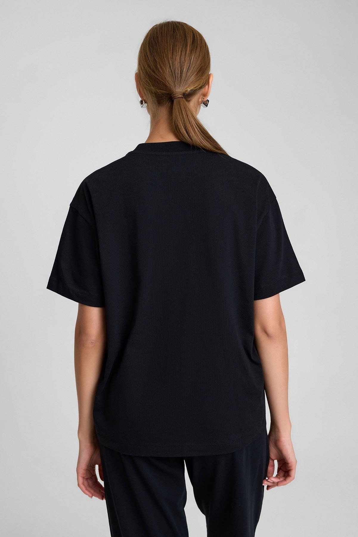 Mısırlı Kadın Oversize T-Shirt Siyah