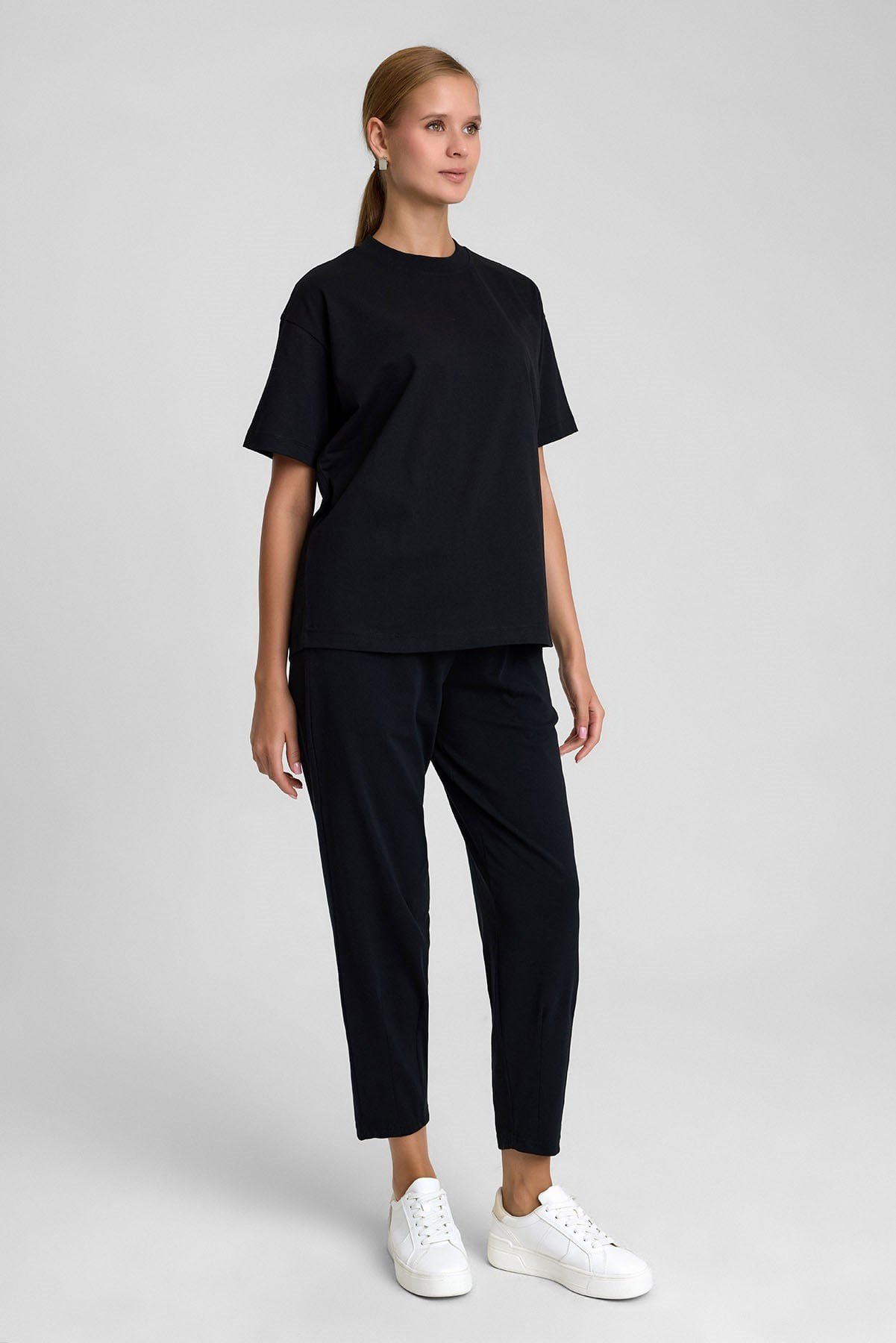 Mısırlı Kadın Oversize T-Shirt Siyah