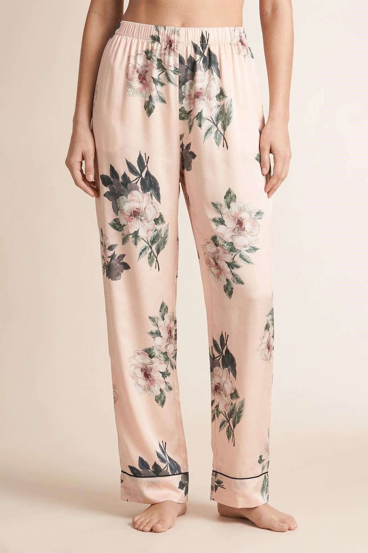 Mısırlı Kadın Viscon Dokuma Alt Pijama Pudra