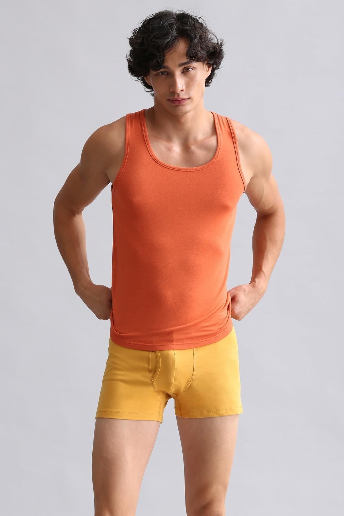 Mısırlı Modal By TENCEL HERCULES Slim Fit Basic Atlet Pas Kırmızı