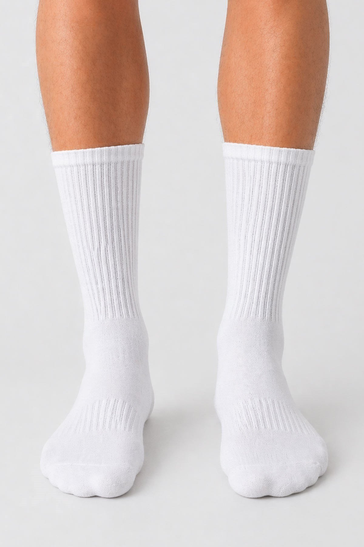 Mısırlı Unisex Pamuklu Spor Çorap, 3'Lü Beyaz