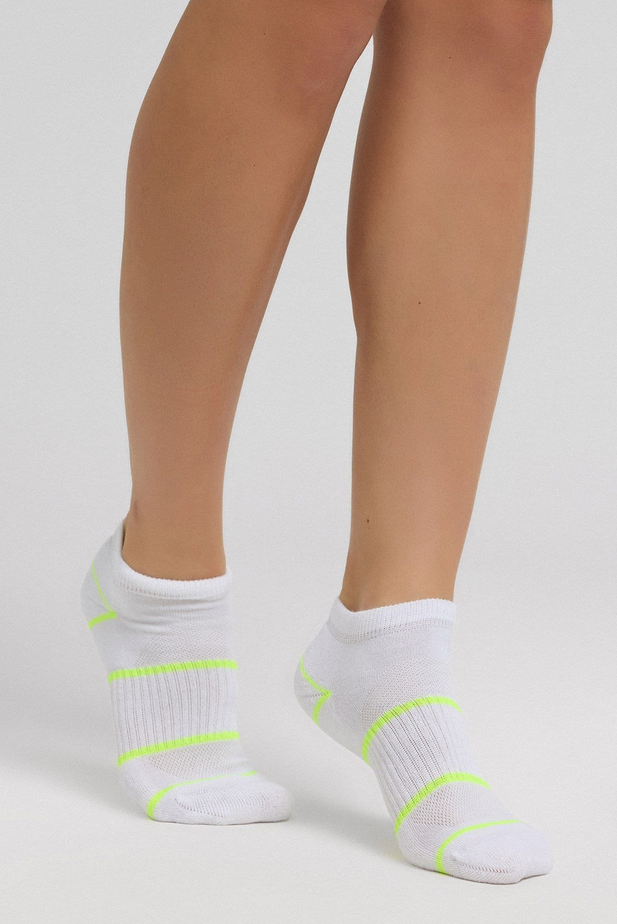 Unisex Coolmax Ecomade Patik Çorap - 4 Lü Beyaz