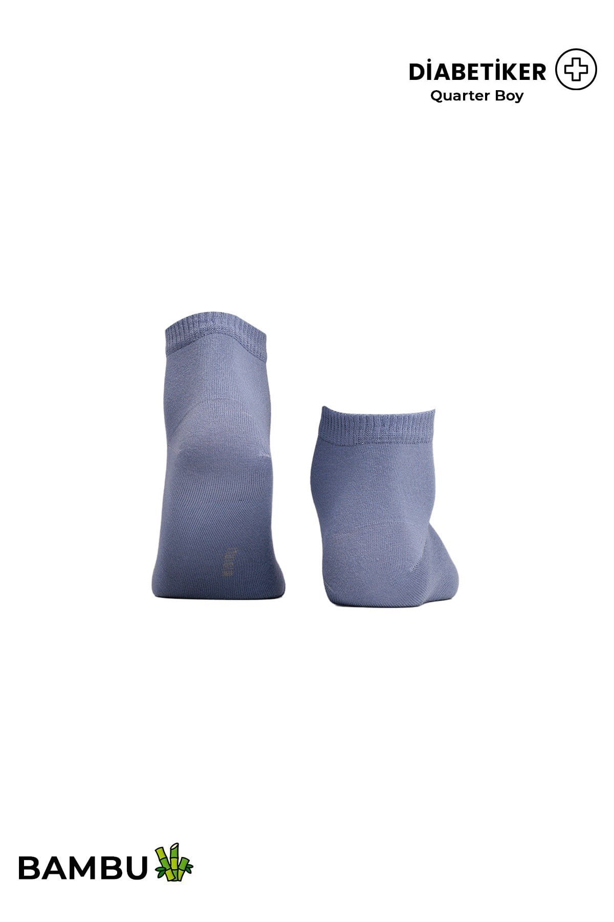 Unisex Diyabetik Bambu Kısa Konç Çorap Gece Mavisi