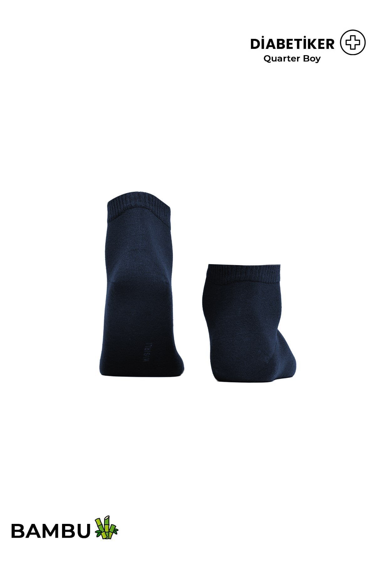 Unisex Diyabetik Bambu Kısa Konç Çorap Lacivert