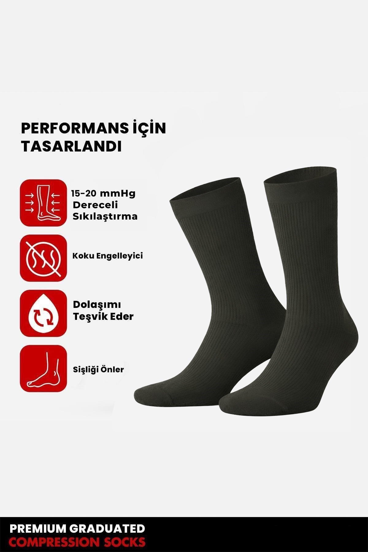 Unisex Organik Pamuk Özel Sıkılaştırıcı Teknolojiyle Uçuş Ve Pilot Soket Çorap Koyu Haki