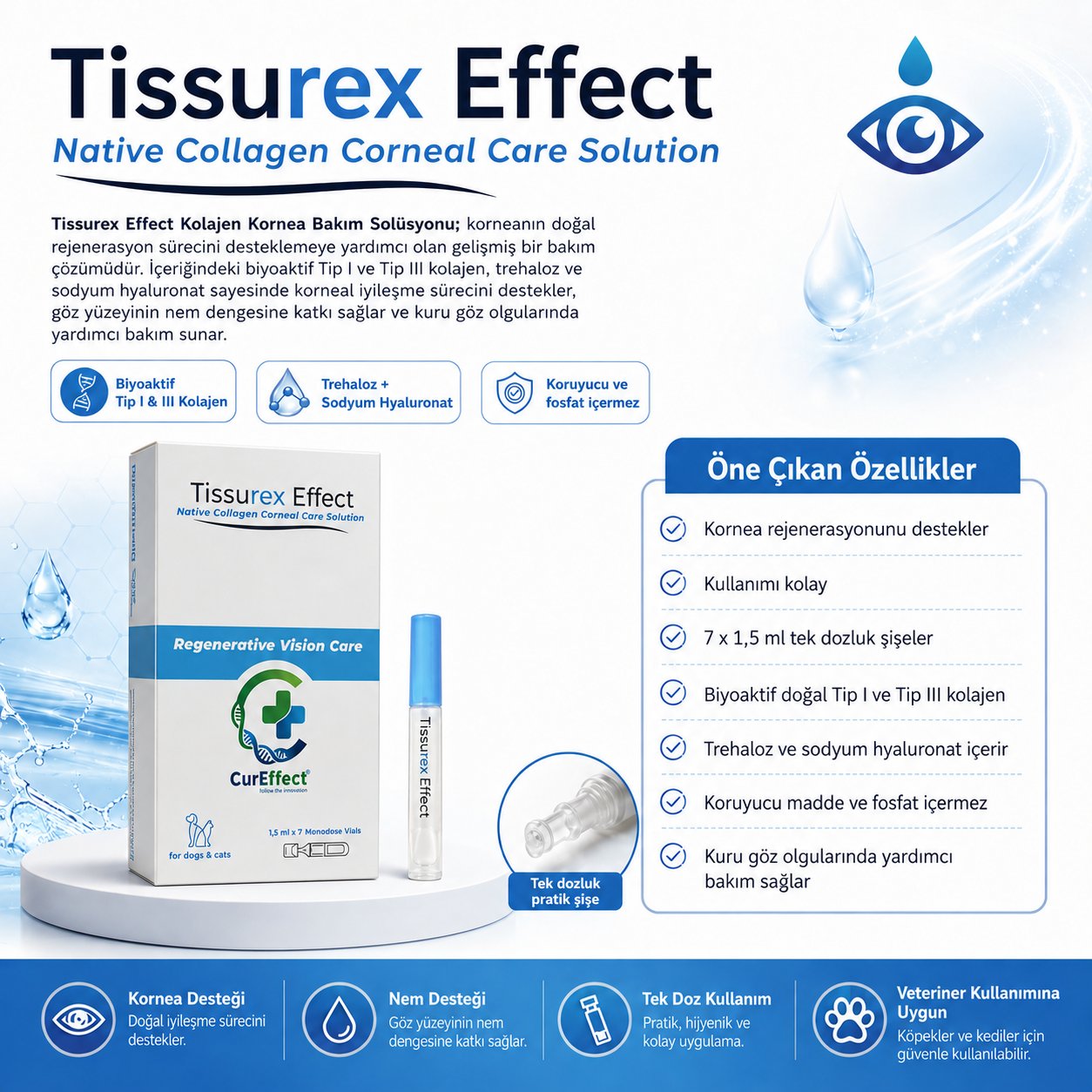 Tissurex Effect Göz Solüsyonu 7x1,5 ml