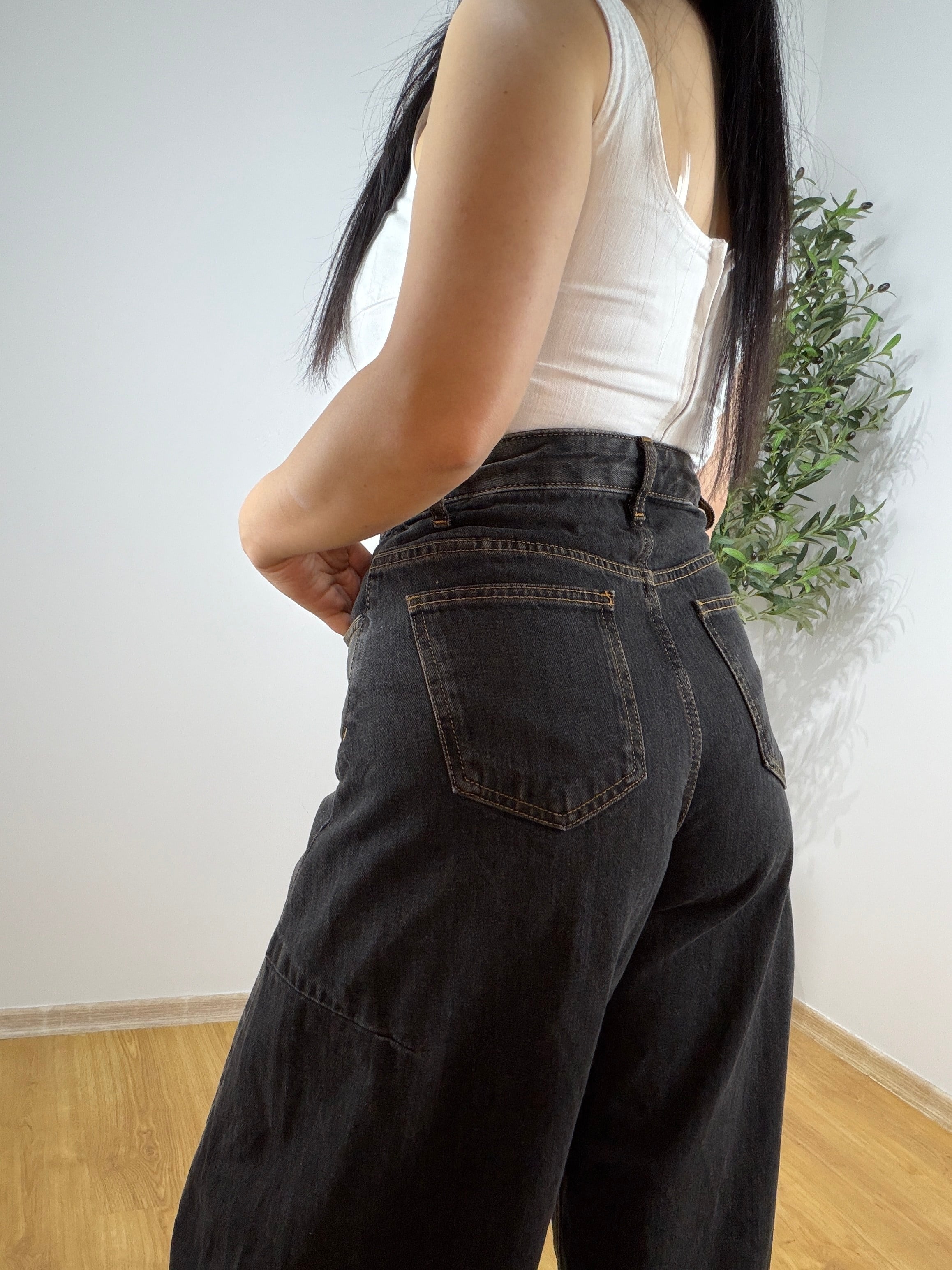 Antrasit Balon Jean Pantolon
