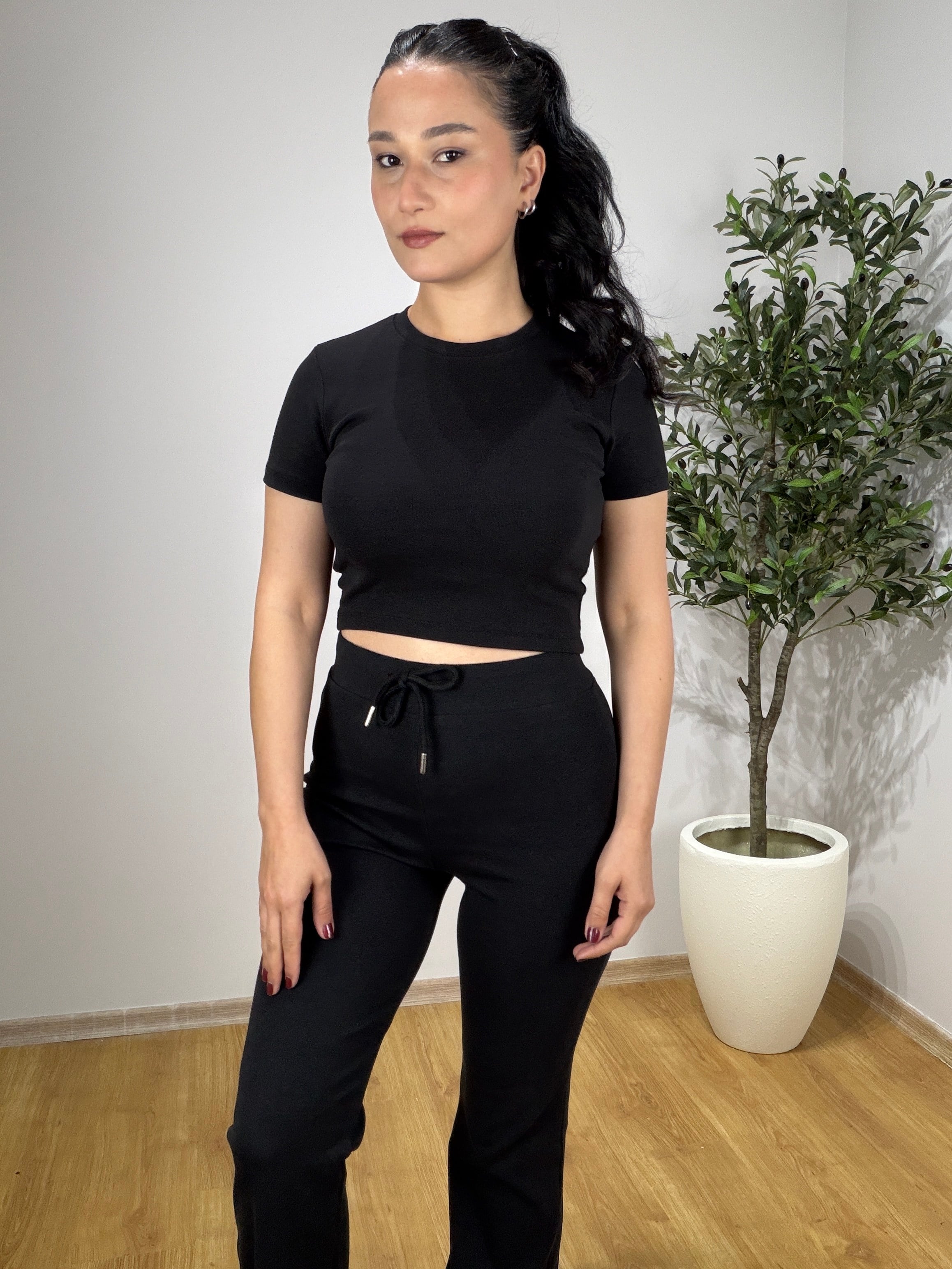 Croplu Spor Takım Siyah