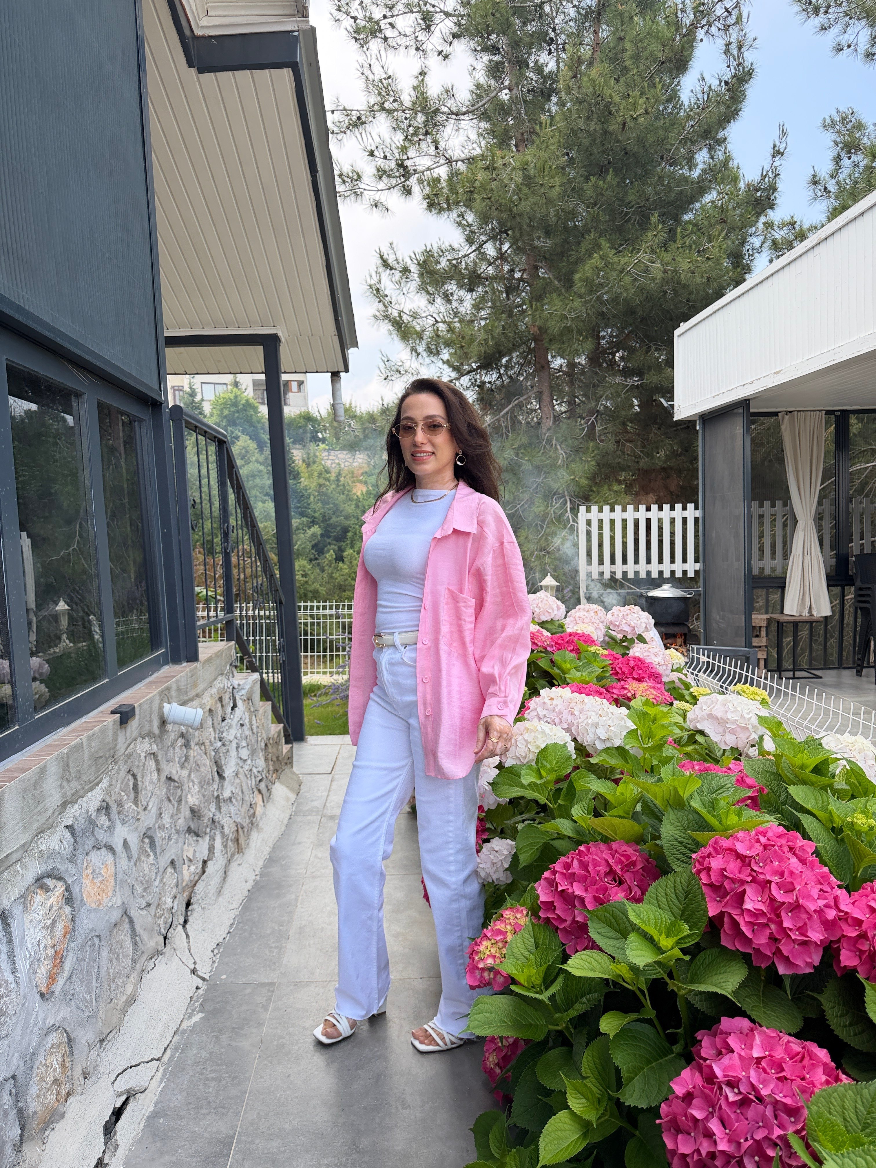 Lüx Kalite Salaş Tensel Gömlek Pembe