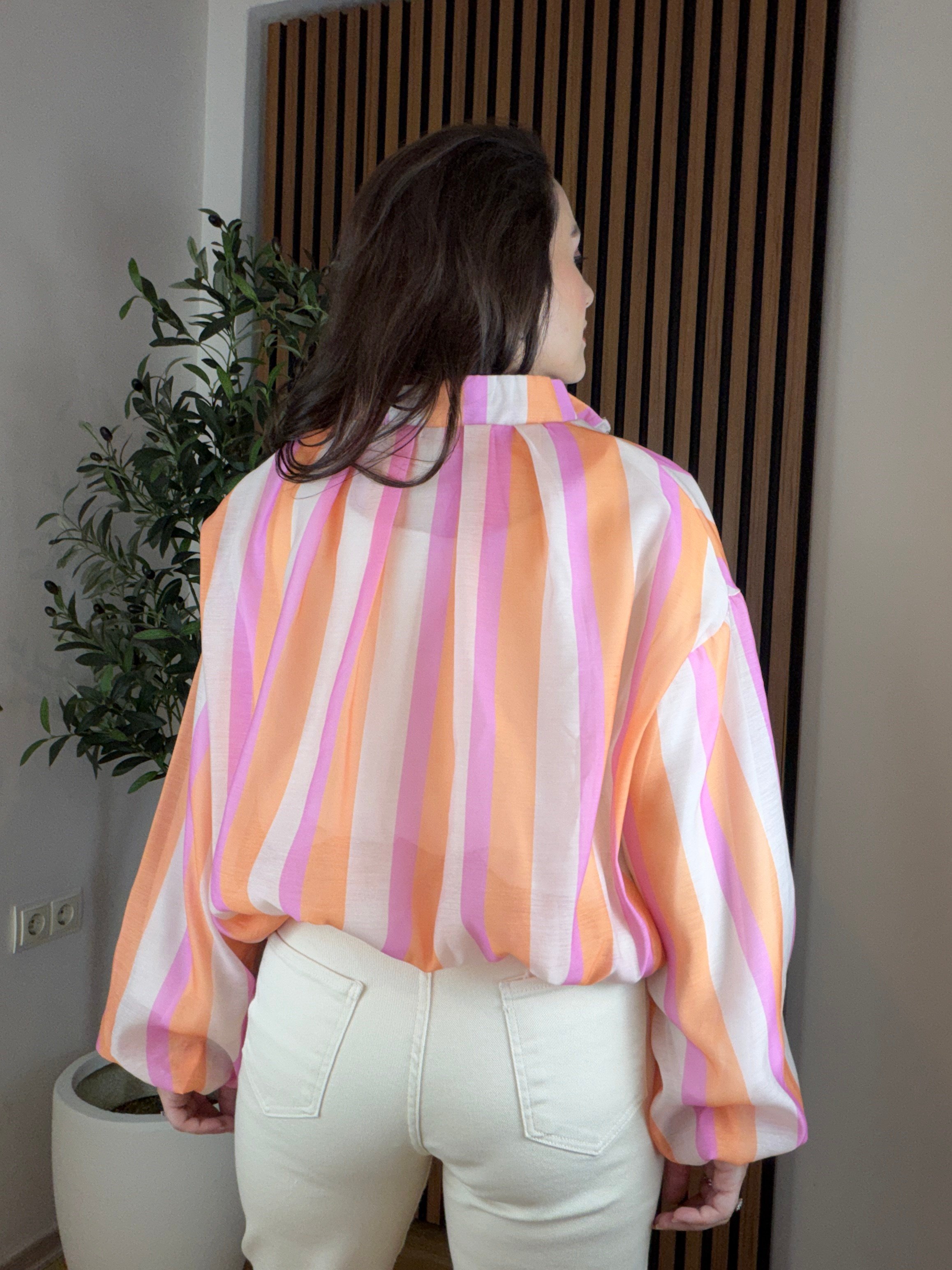 Pastel Çizgili Astarlı  Bomber Ceket