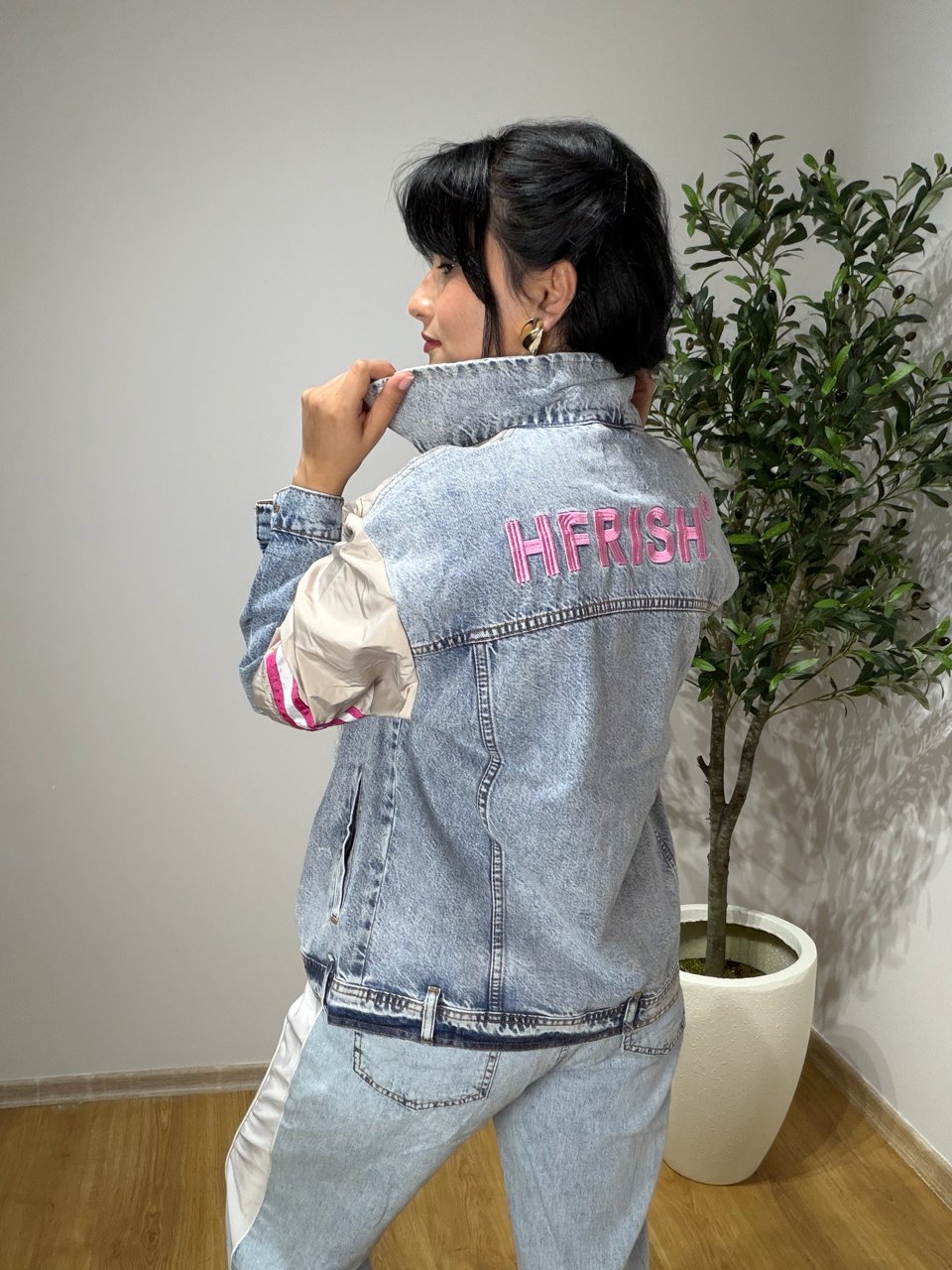 Taş Denim Garnili Tasarım Ceket