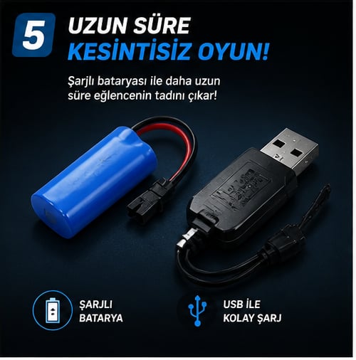  Uzaktan Kumandalı Full Fonksiyon 2.4g Su Atan Şarjlı Tornado Araba