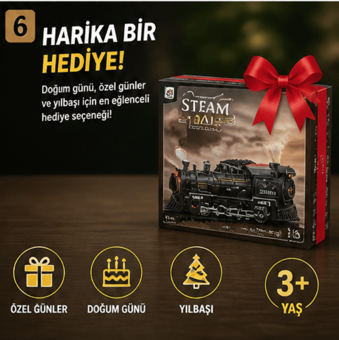 15 Parça Buharlı Tren Seti