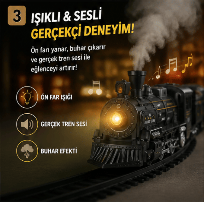 15 Parça Buharlı Tren Seti