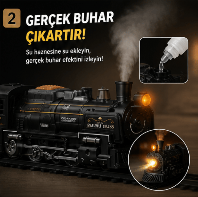 15 Parça Buharlı Tren Seti