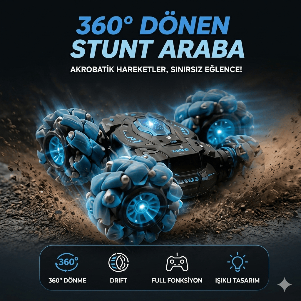 360 Derece Dönen Stunt RC Araba