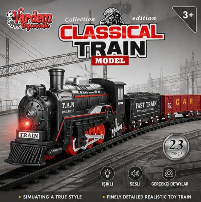 Kutulu Classic Model Tren Set 23 Parça