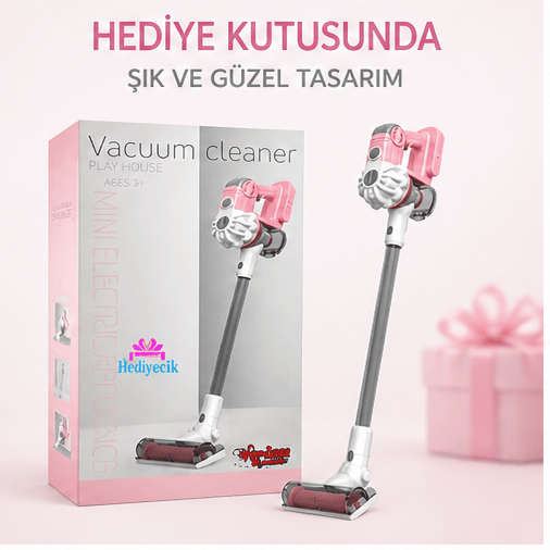 Oyuncak Sesli ve Işıklı Pembe Dikey Süpürge 3'ü 1 Arada