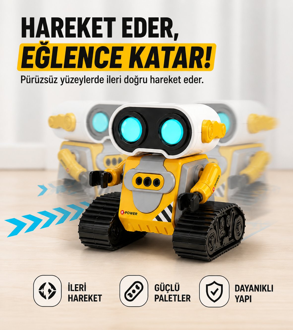 Uzaktan Kumandalı El Hareketlerine Duyarlı Wall-E Benzeri Oyuncak Robot 12 Cm.